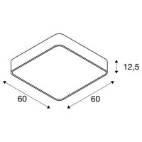 MEDO 60, stropní svítidlo, LED, 3000K, hranaté, bílé, 1-10V    SLV 1000726