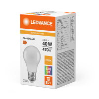 LEDVANCE LED CLASSIC LAMPS FROSTED S 4.9W 927 Frosted E27