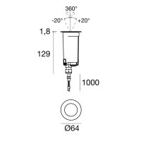 Zemní svítidlo SUELO-RJ 7 1L 5,9W C/ALIM S/HC INOX LINEA LIGHT 76225M30