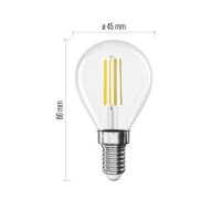 LED žárovka Filament Mini Globe E14 5,9W (60W) 806 lm teplá bílá EMOS ZF1D42