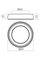 Stropní svítidlo DIP PL LED 40W 3000K/4000K D624 BK REDO 01-3724