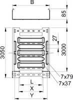 OBO MKSM 810 FT Kabelový žlab MKSM děrovaný s rychlospojkou 85x100x3050 Ocel