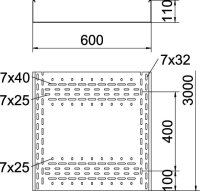 OBO BKRS 1160 FS Kabelový žlab BKRS pochozí 110x600x3000 Ocel pásově zinkováno