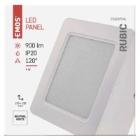 LED přisazené svítidlo RUBIC, čtvercové, 9W neutrální bílá EMOS ZM6432