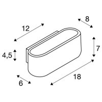 OSSA 150 nástěnné svítidlo QT-DE12 oválné up/down kartáčovaný Al 18/8/7cm 100 W