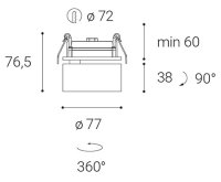 LED2 21507331D KLIP, BW DALI/PUSH DIM 11W 3000K