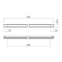 XAXE LINEAR LIGHT FITTING 528mm 5W 24V D