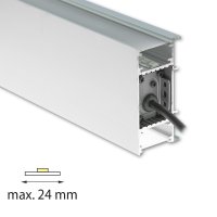 Nástěnný hliníkový profil NB, 42x85 mm, mléčný difuzor, komplet, 1 m
