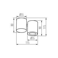 Stropní bodové svítidlo BLURRO GU10 CO-B KANLUX 32950