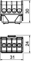 OBO KL-DBS4x16GN Svorka ochranného vodiče 4x16mm2 zelená Polyamid PA