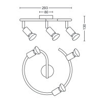 Limbali plate/spiral černá 3x50W 230V PHILIPS 871951446525100