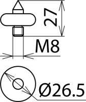 Elektroda od 3 kV s hrotem se závitem M8 pro PHE/PHV DEHN 766913