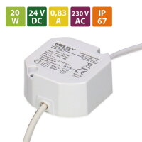 Napájecí zdroj 20W, DC24V/0,83A, IP67, do elektroinstalační krabice