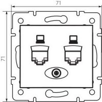 Dvojitá datová zásuvka DOMO nezávislá 2xRJ45Cat 5e Jack bílá 24755 Kanlux