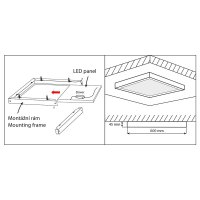 Montážní rám (P-0606), stříbrný MCLED ML-419.049.32.0