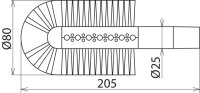 Vysávací štětka D 80 mm délka 240 mm pro soupravu pro suché čištění do 36 kV