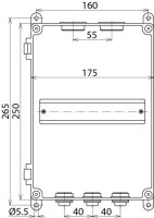 Izolační plastová rozvodnice IP 54, montáž na stěnu šířka 7 modulů DEHN 902314