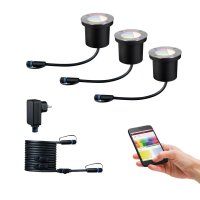 Zápustné zemní svítidlo Plug & Shine základní sada 3ks IP65 RGBW 24V ZigBee