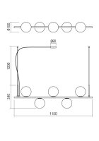 Závěsné svítidlo TALIS SU 5X28W E14 BK REDO 01-2648