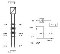 16kanálový binární vstup DC 24V 3 ms světle šedá WAGO 750-1400