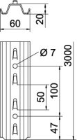 TPSG 300L FS Závěs z profilu TP, s děrováním, 300mm, Ocel, St OBO 6366542