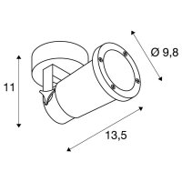 NAUTILUS WL QPAR51, Outdoor, nástěnné svítidlo, černé    SLV 1002867