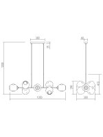 Závěsné svítidlo PIERCE SU 6X42W E27 GD REDO 01-2619