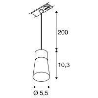 PURI 2.0 Cone, 1~ závěsné světlo, GU10,