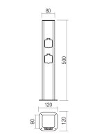 Sloupkové svítidlo VOLT ST WITH 2 SOCKETS 50CM IP54 DG REDO 90617