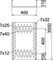 OBO BKRS 1140 FS Kabelový žlab BKRS pochozí 110x400x3000 Ocel pásově zinkováno