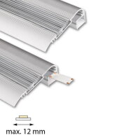 Nášlapný hliníkový profil BF 68x25mm mléčný difuz a silikonové podložky 2m