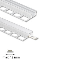 Hliníkový profil DA pro obklady a dlažbu 41x12mm, mléčný difuz., 1m