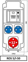 SEZ-CZ ROS-5/I-50 Z.r.1xIE 3243+2x230V/16A- jištěná IP54