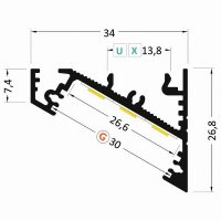 AL profil FKU90 G/UX pro LED, bez plexi, 2m, elox FK TECHNICS 4737707