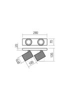 Bodové svítidlo DELPHI PR 2X7W GU10 H100 SWH REDO 01-3401