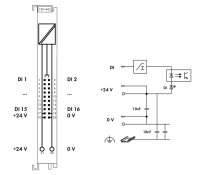 16kanálový binární vstup DC 24V 3 ms světle šedá WAGO 750-1402