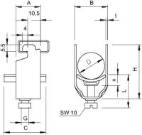 OBO 1183672 Třmenová příchytka 2056N 46 ALU