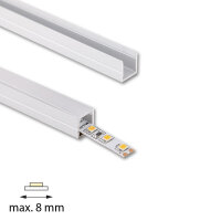 Přisazený hliníkový profil PW 11x11mm, mléčný difuz 1m MCLED ML-761.014.74.1