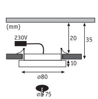 LED vestavné svítidlo Areo IP23 kruhové 5W 3000K nikl mat 929.48 PAULMANN 92948