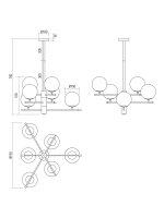 Závěsné svítidlo ESSENTIAL SU 6X28W E14 MGD REDO 01-2950