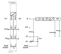 2kanálový analogový vstup DC 10V asymetrický vstup WAGO 753-476