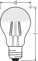 LEDVANCE LED CLASSIC A MIRROR P 6.5W 827 Silver E27