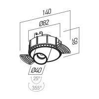 XCANON REC. DOWNLIGHT RND. TRIMLESS 7W 3