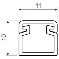 Lišta vkládací LV 11x10, bílá, 2 m, karton, samolepící páska KOPOS LV 11X10_P2