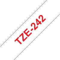 BROTHER TZe-242, bílá / červená (18mm, laminovaná)