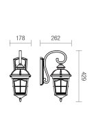 Nástěnné svítidlo YORK AP JOS E27 1X70W IP44 BR S REDO 9664