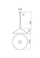 Závěsné svítidlo KONOS SU 1x42W E27 D750 MWH REDO 01-3030