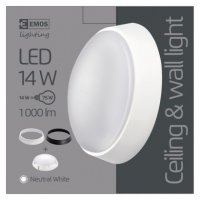 LED přisazené svítidlo ZURI, kruhové č/b 14W neutrální bílá EMOS ZM3230