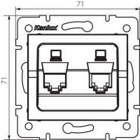 Dvojitá datová zásuvka nezávislá LOGI 2xRJ45Cat 6 Jack 25288 Kanlux grafit