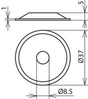 Prstenec plast nerez H 5mm D 37mm pro podpěry vedení a podpěry tyčí DEHN 276009